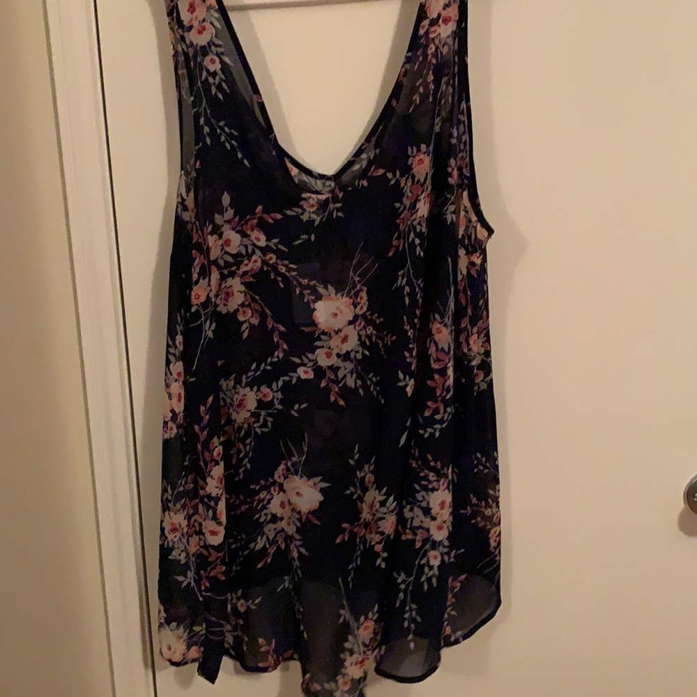 NWT Torrid Floral Chiffon Hi Low Tank Sz 2X - Picture 3 of 3
